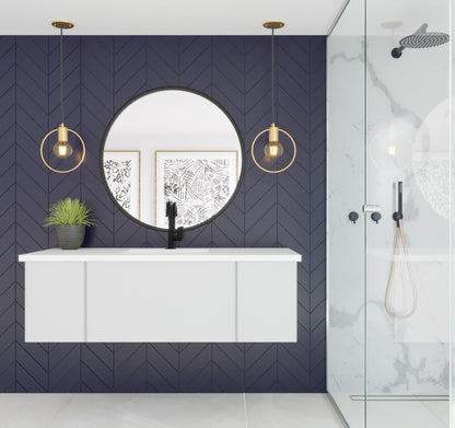 Vitri 54"Bathroom Vanity with VIVA Stone Matte White Solid Surface Countertop