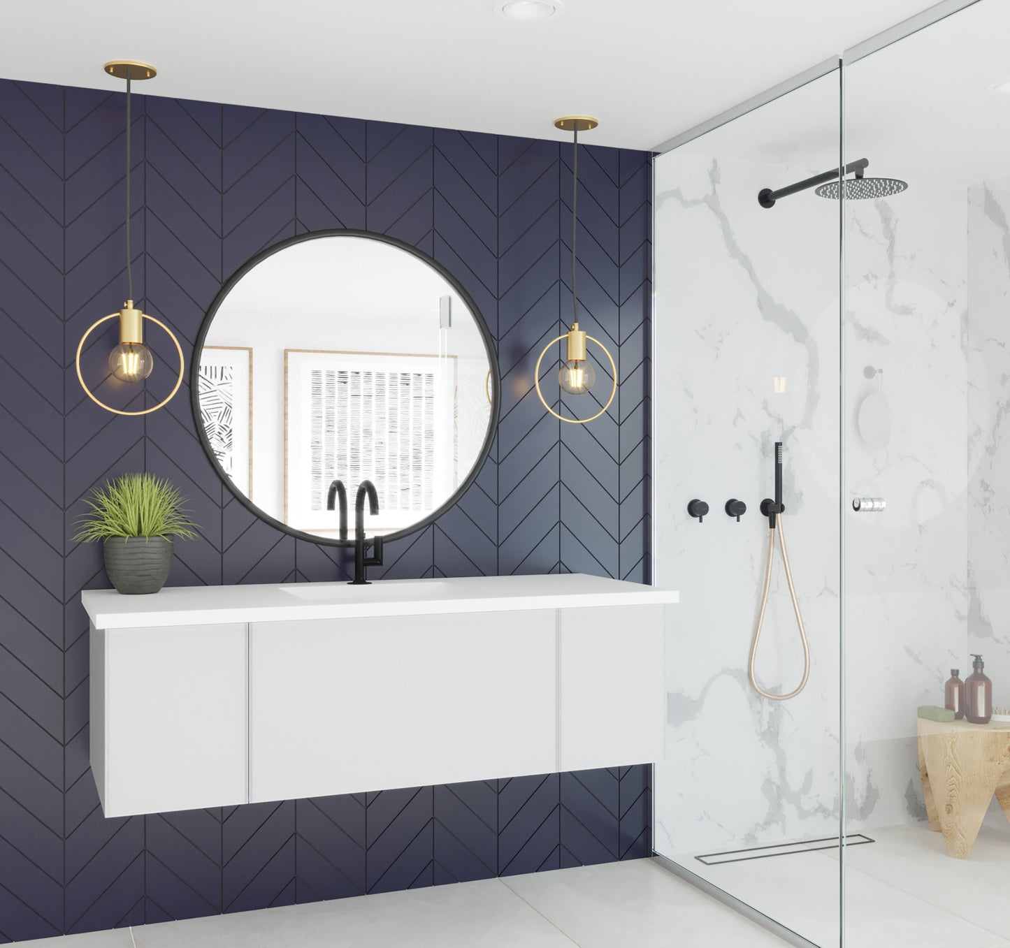 Vitri 54"Bathroom Vanity with VIVA Stone Matte White Solid Surface Countertop