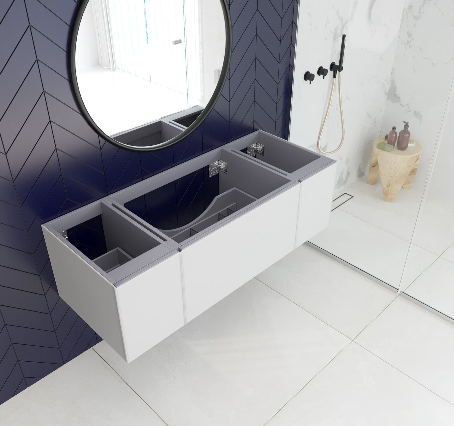 Vitri 54" Wall Hung Bathroom Vanity Cabinet