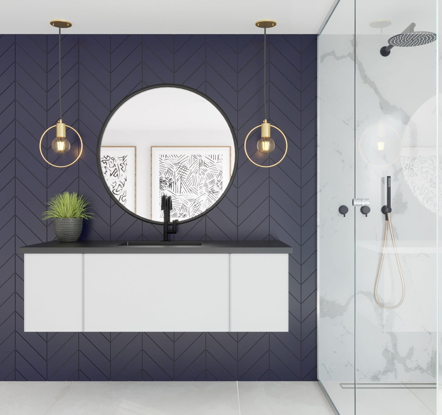 Vitri 54" Wall Hung Bathroom Vanity Cabinet