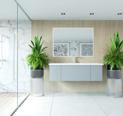 Vitri 54"Bathroom Vanity with VIVA Stone Matte White Solid Surface Countertop