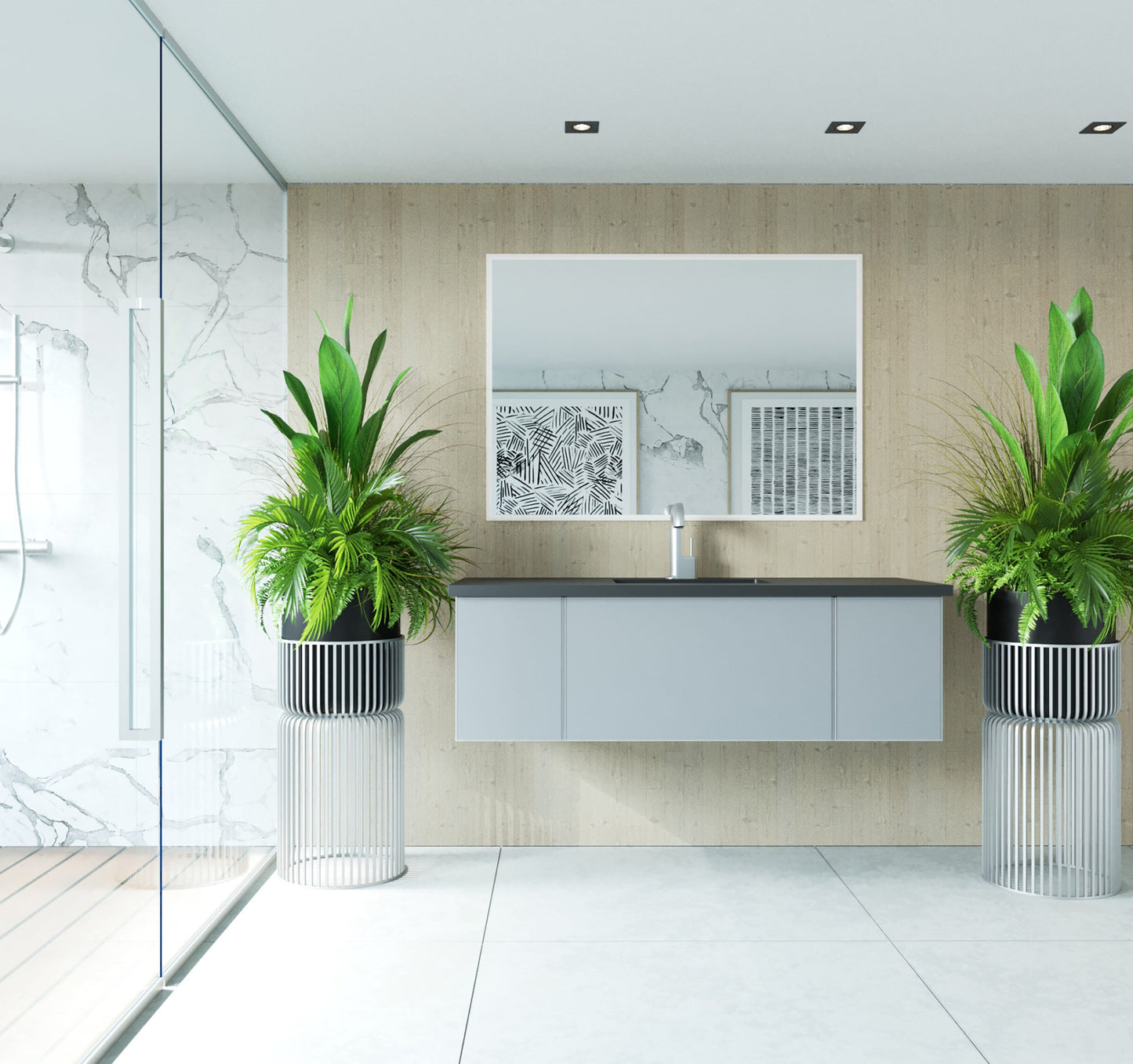Vitri 54" Wall Hung Bathroom Vanity Cabinet