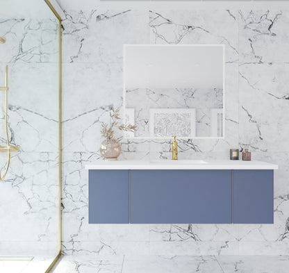 Vitri 54"Bathroom Vanity with VIVA Stone Matte White Solid Surface Countertop