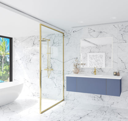 Vitri 54"Bathroom Vanity with VIVA Stone Matte White Solid Surface Countertop