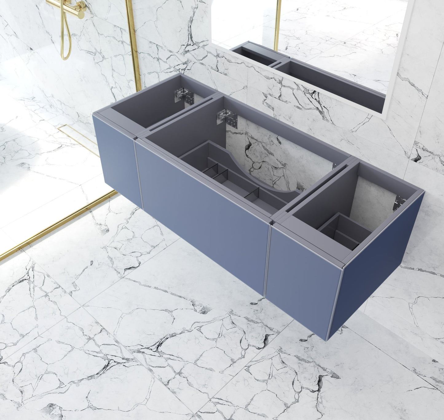 Vitri 54" Wall Hung Bathroom Vanity Cabinet