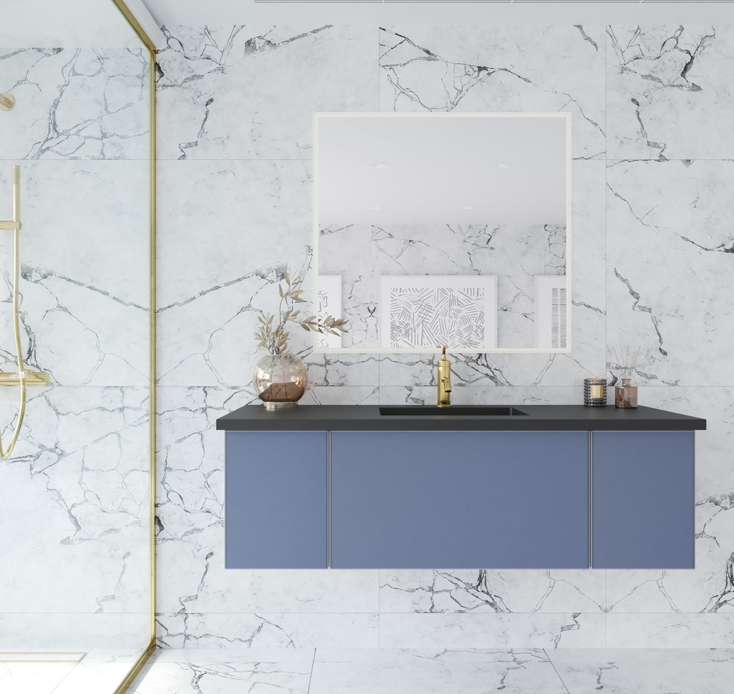 Vitri 54" Wall Hung Bathroom Vanity Cabinet