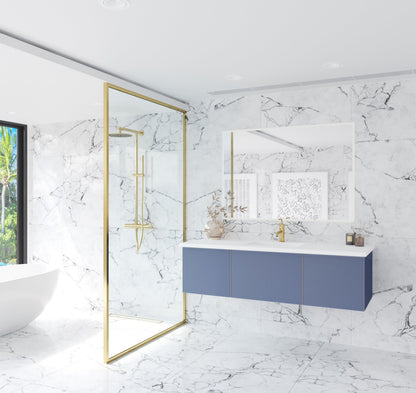 Vitri 60" Single Sink Bathroom Vanity with VIVA Stone Matte White Solid Surface Countertop