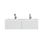 Vitri 60" Double Sink Bathroom Vanity with VIVA Stone Matte White Solid Surface Countertop
