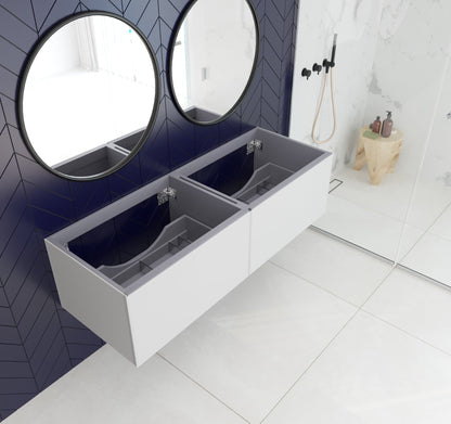 Vitri 60" Double Sink Wall Hung Bathroom Vanity Cabinet