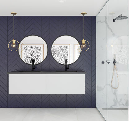 Vitri 60" Double Sink Wall Hung Bathroom Vanity Cabinet