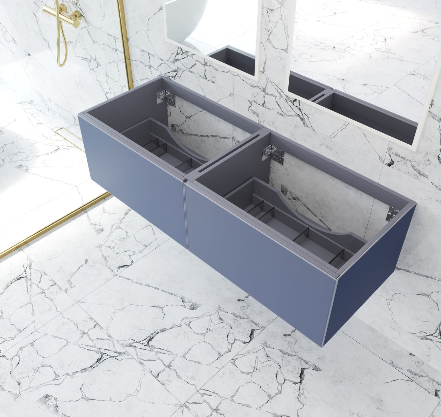 Vitri 60" Double Sink Wall Hung Bathroom Vanity Cabinet