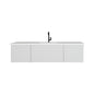 Vitri 66" Single Sink Bathroom Vanity with VIVA Stone Matte White Solid Surface Countertop