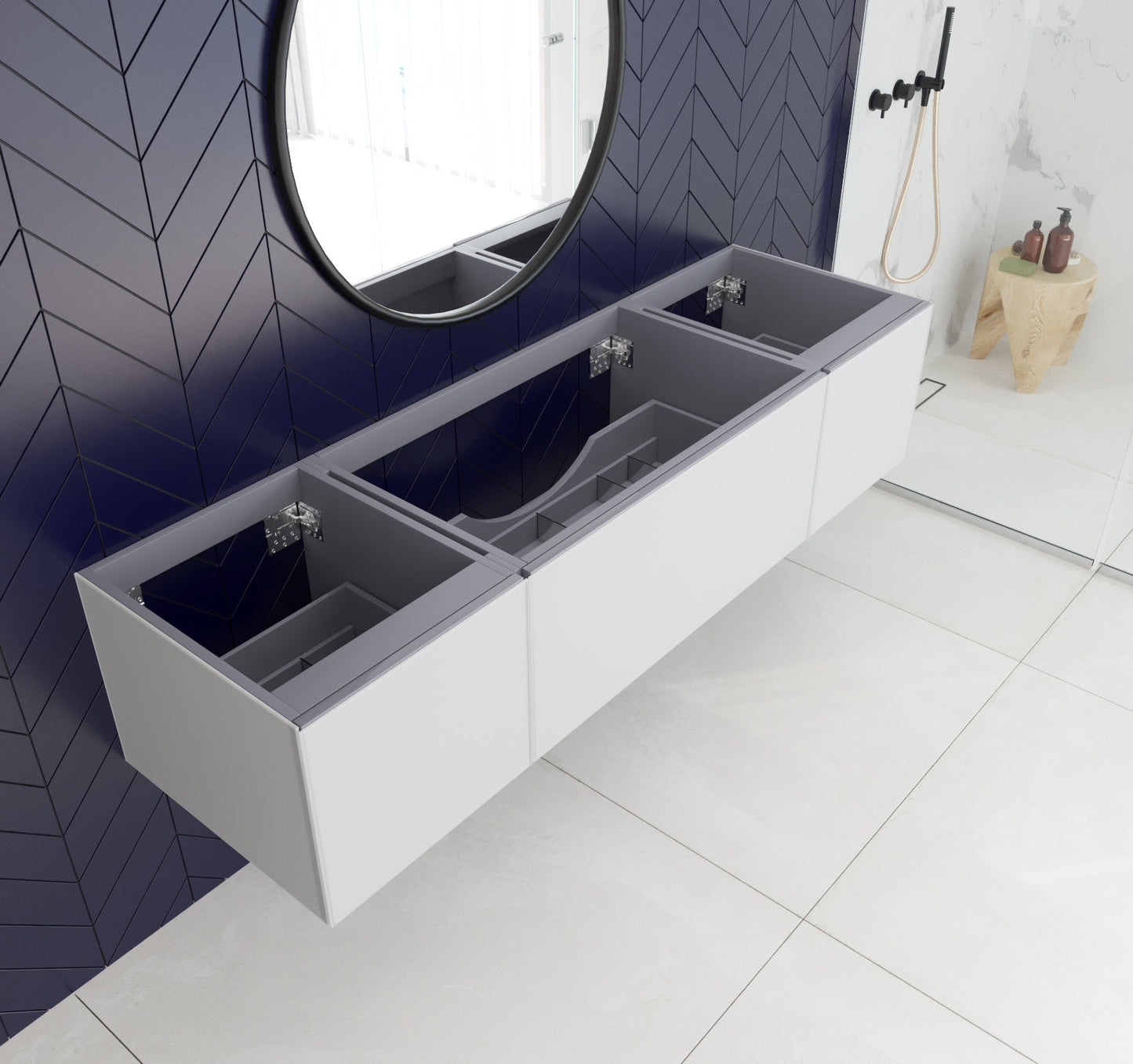 Vitri 72" Single Sink Wall Hung Bathroom Vanity Cabinet