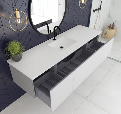 Vitri 72" Single Sink Wall Hung Bathroom Vanity Cabinet