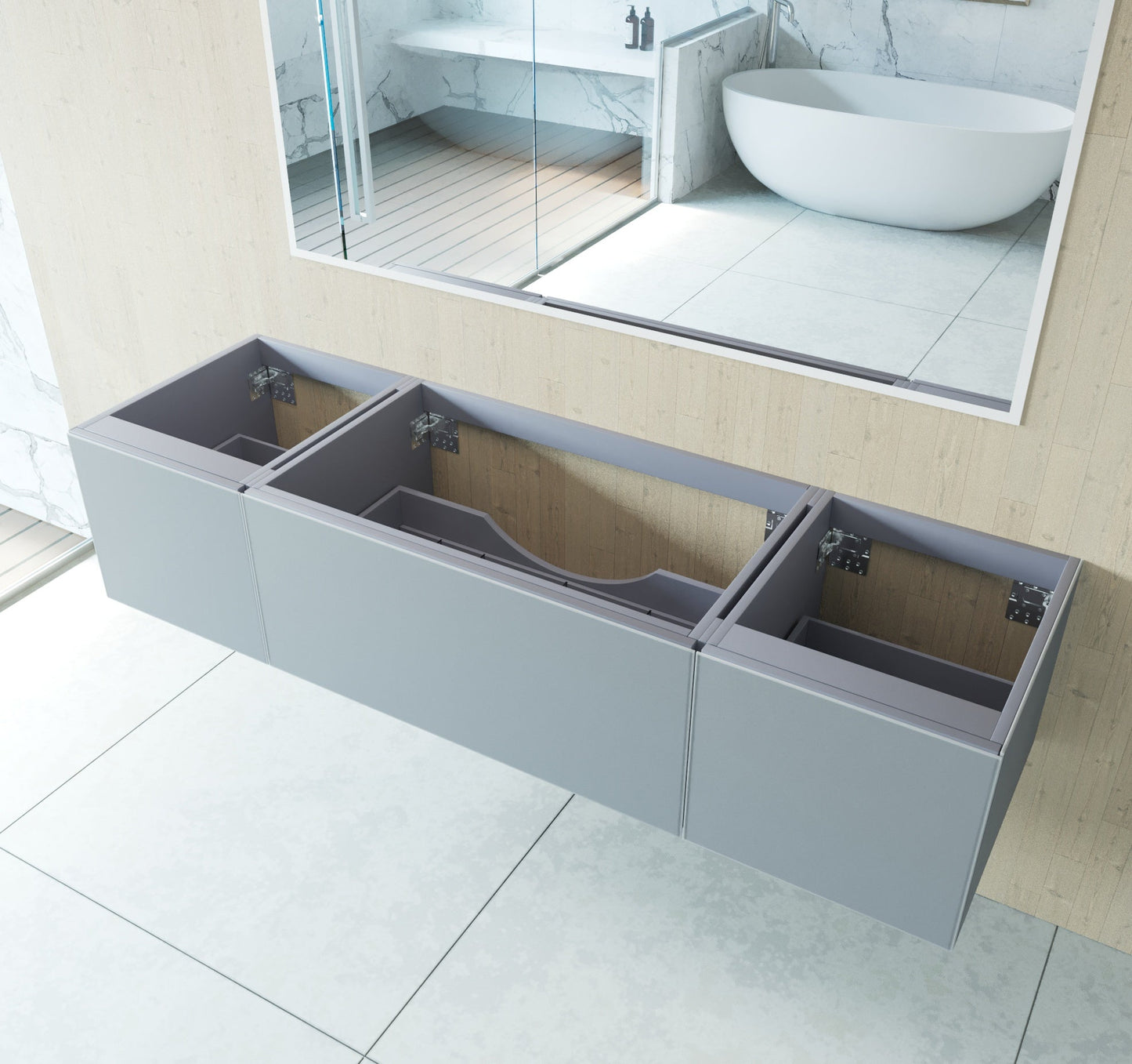 Vitri 72" Single Sink Wall Hung Bathroom Vanity Cabinet