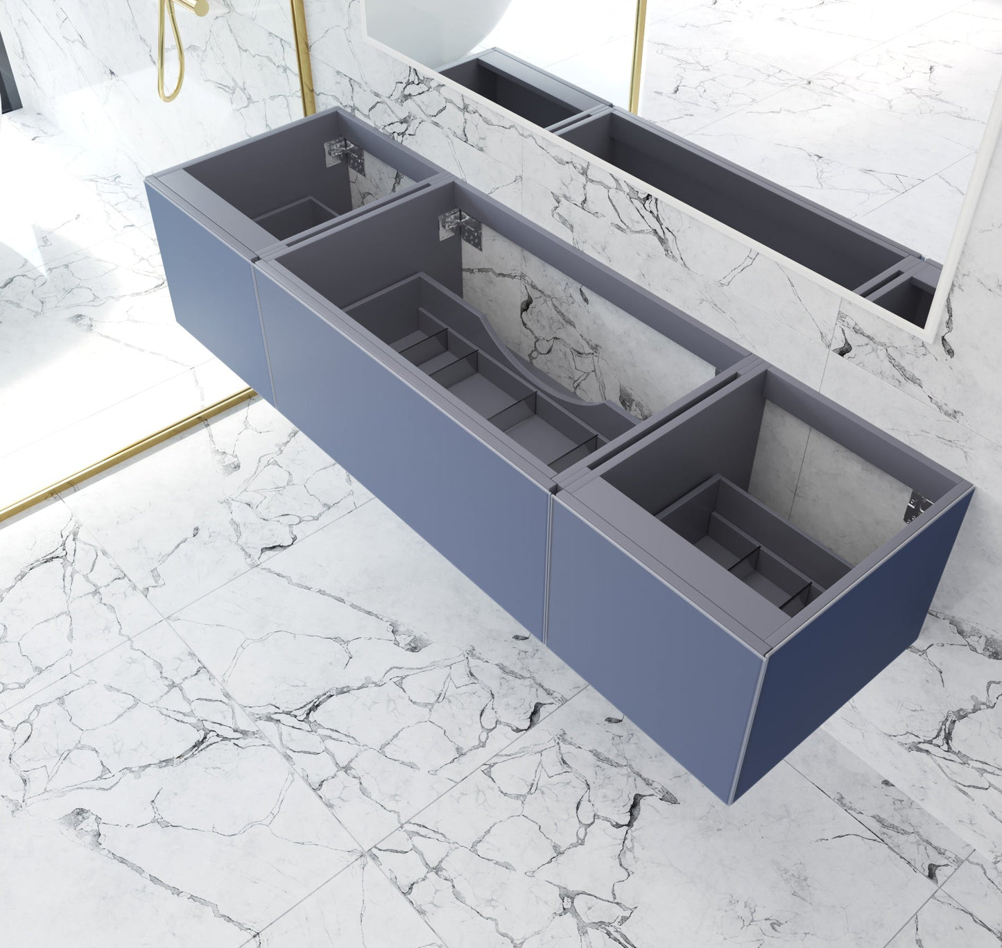 Vitri 72" Single Sink Wall Hung Bathroom Vanity Cabinet