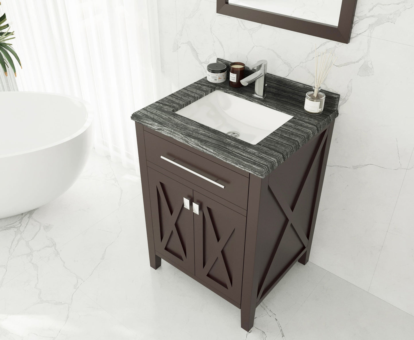 Wimbledon 24" Brown Bathroom Vanity with Countertop