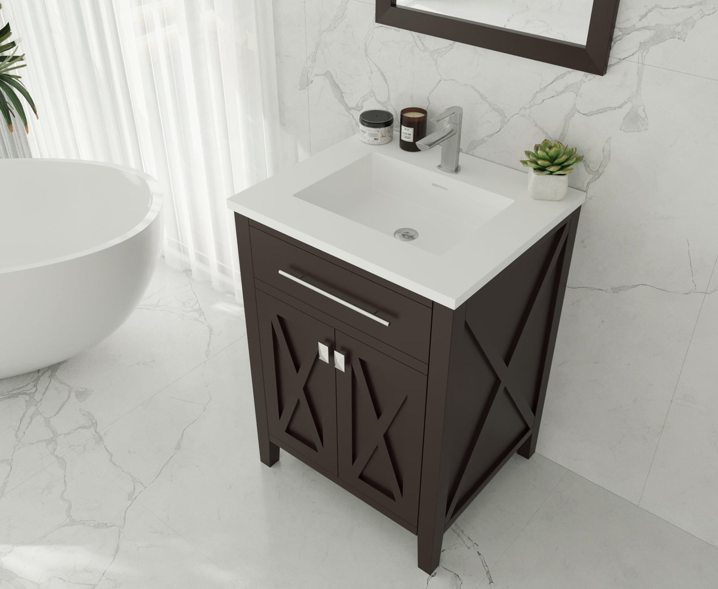 Wimbledon 24" Brown Bathroom Vanity with Countertop