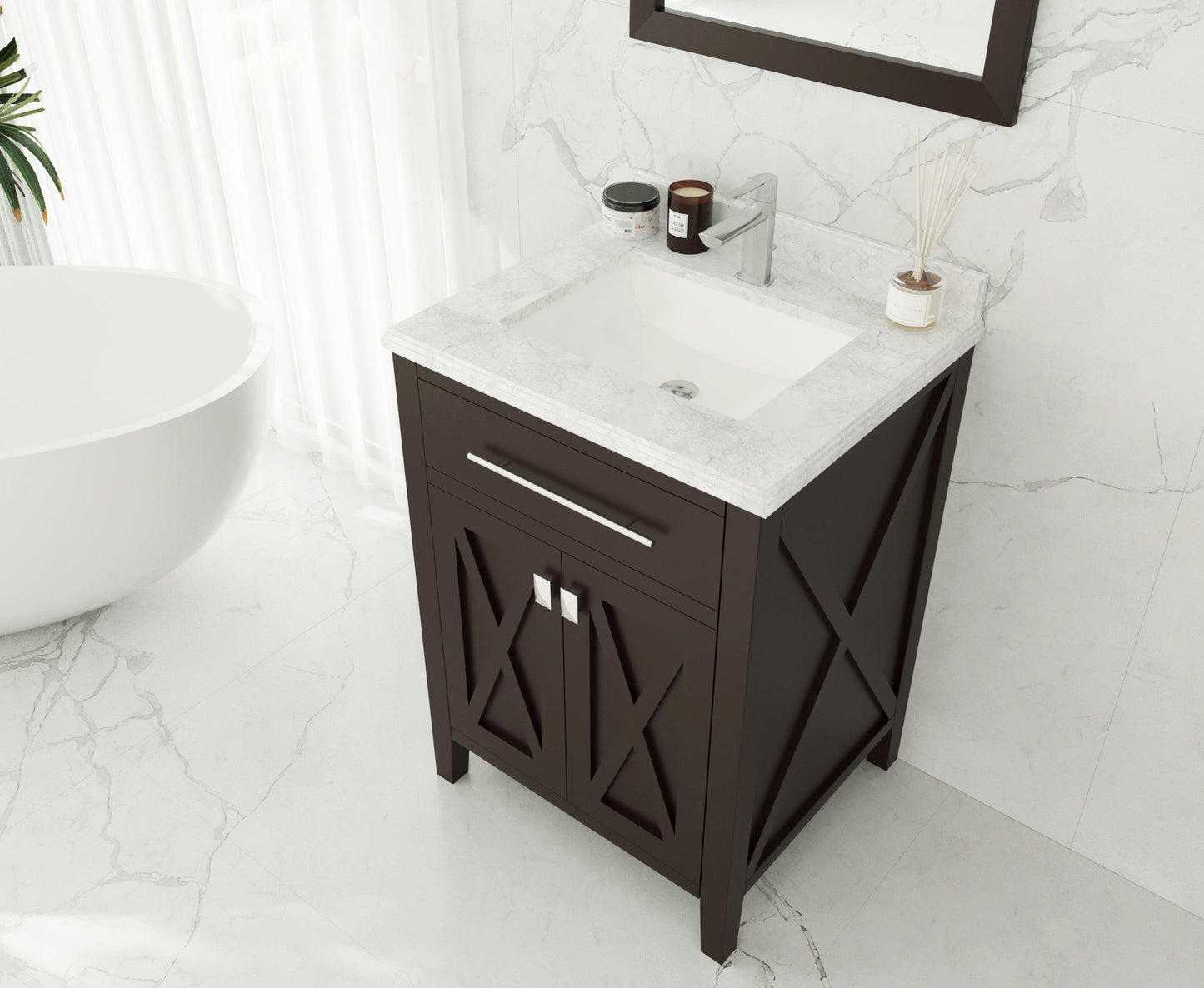 Wimbledon 24" Brown Bathroom Vanity with Countertop