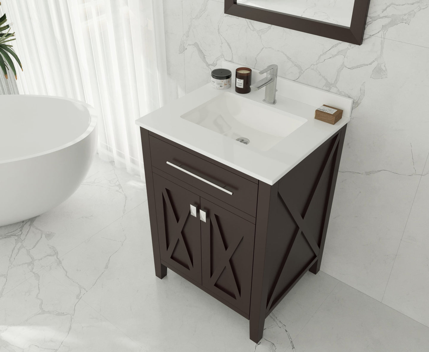 Wimbledon 24" Brown Bathroom Vanity with Countertop