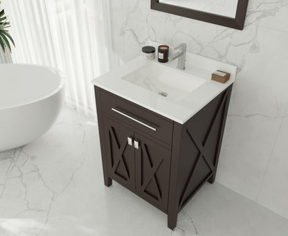 Wimbledon 24" Brown Bathroom Vanity with Countertop