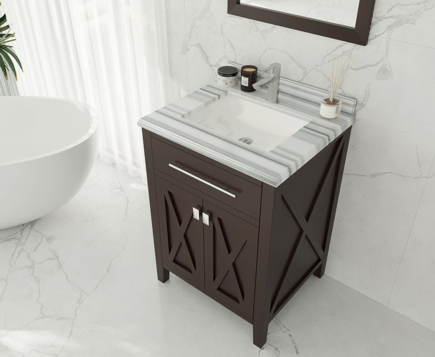 Wimbledon 24" Brown Bathroom Vanity with Countertop