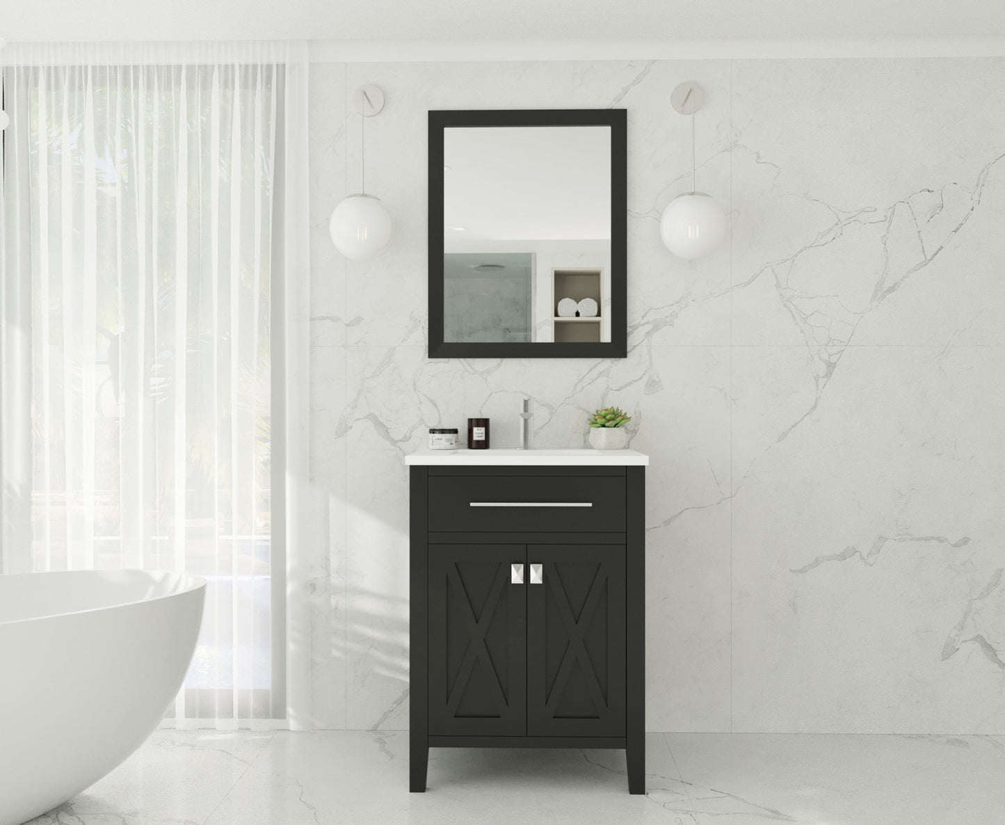 Wimbledon 24" Espresso Bathroom Vanity with Countertop