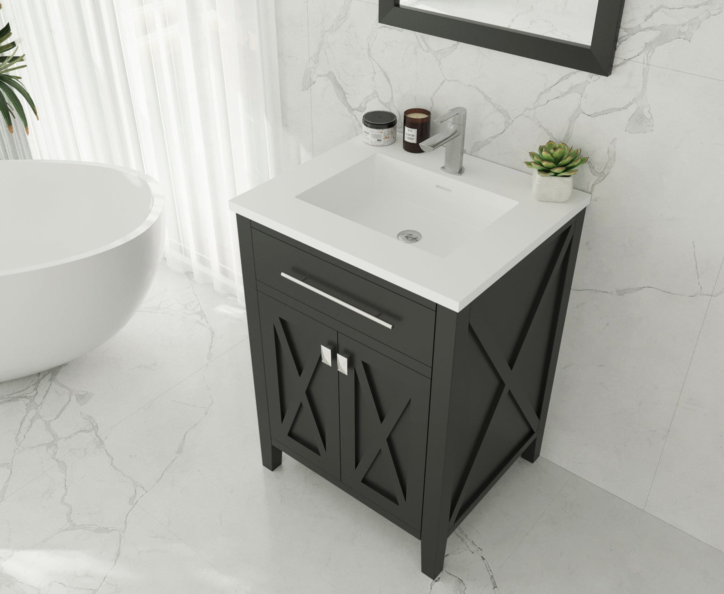 Wimbledon 24" Espresso Bathroom Vanity with Countertop