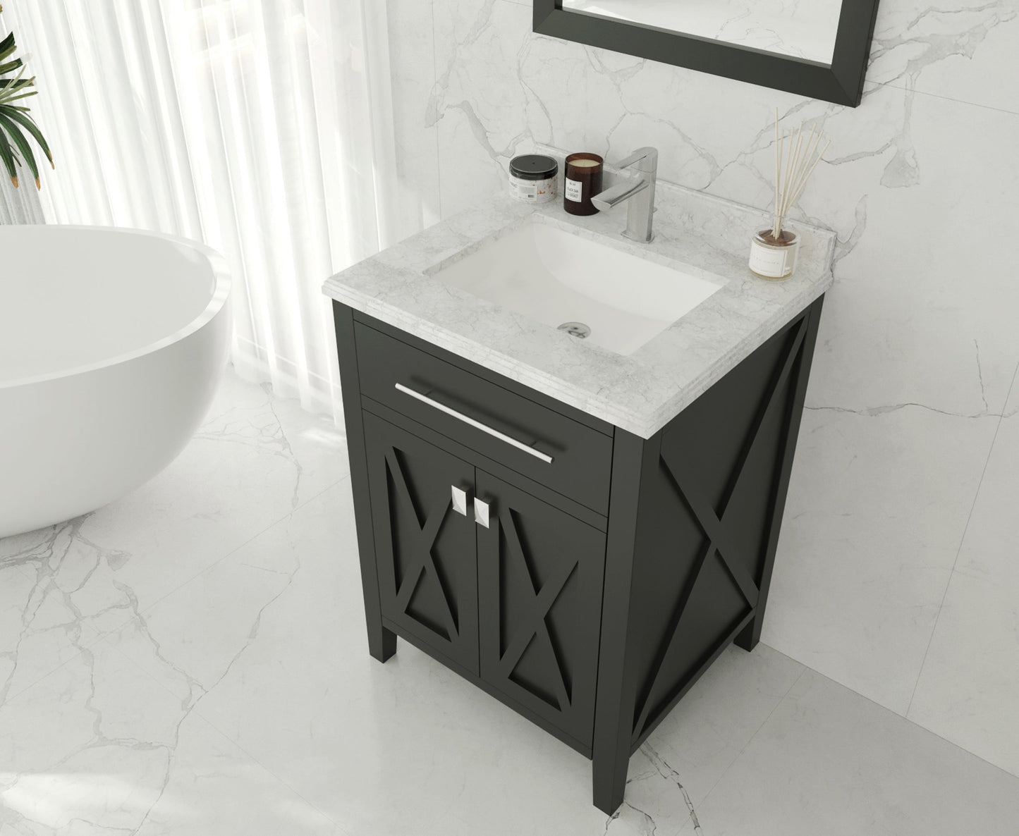 Wimbledon 24" Espresso Bathroom Vanity with Countertop