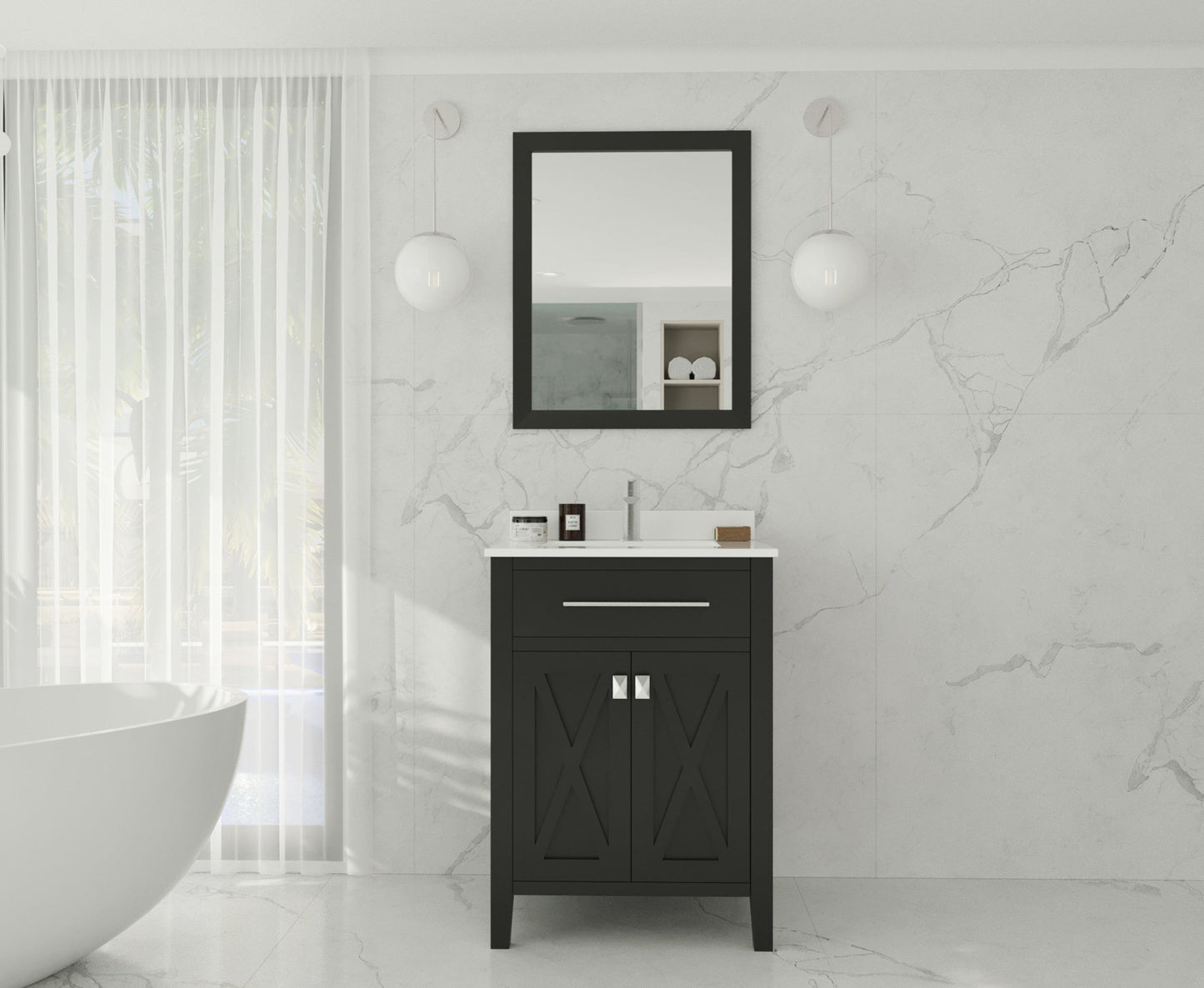 Wimbledon 24" Espresso Bathroom Vanity with Countertop