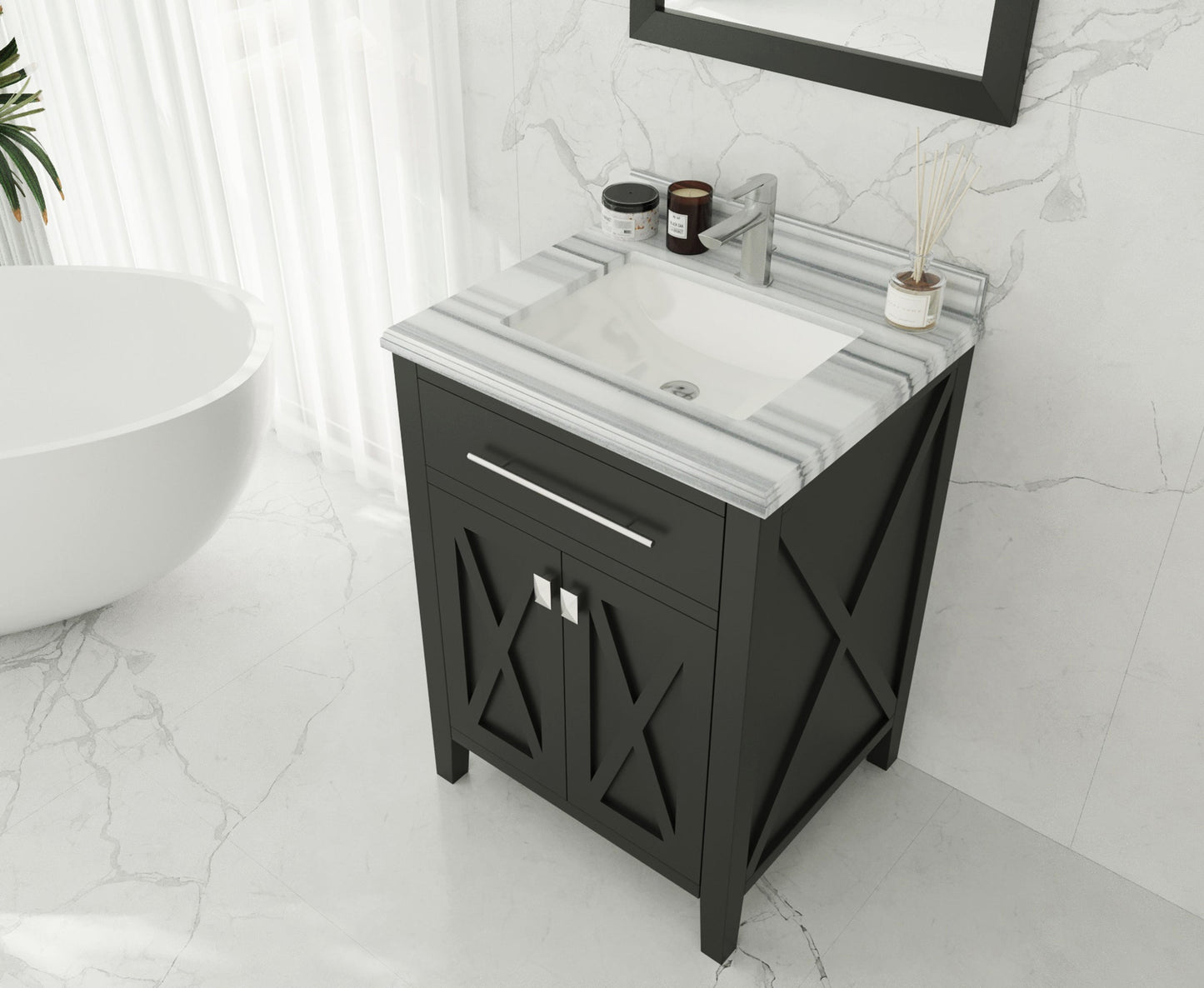 Wimbledon 24" Espresso Bathroom Vanity with Countertop
