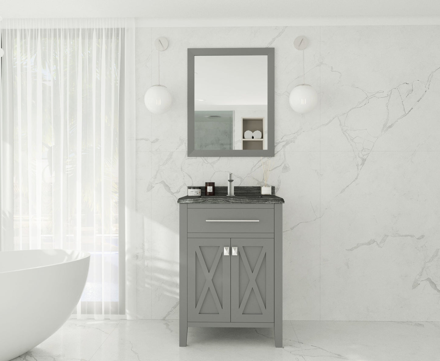 Wimbledon 24" Grey Bathroom Vanity with Countertop