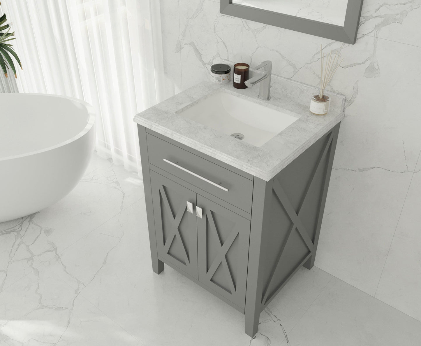 Wimbledon 24" Grey Bathroom Vanity with Countertop