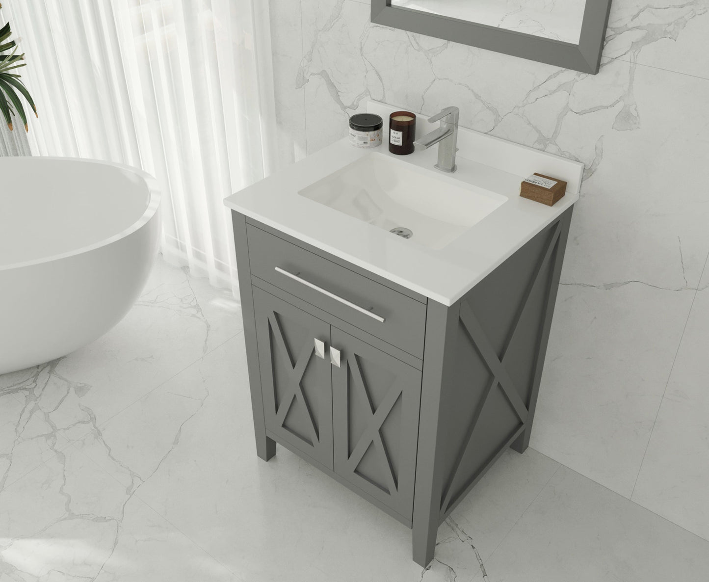 Wimbledon 24" Grey Bathroom Vanity with Countertop