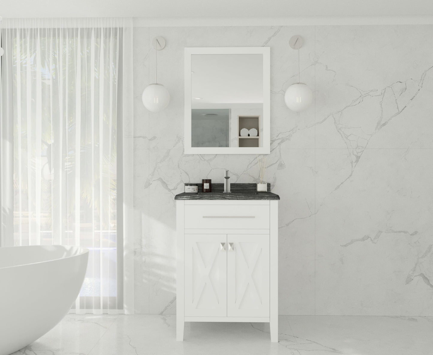 Wimbledon 24" White Bathroom Vanity with Countertop