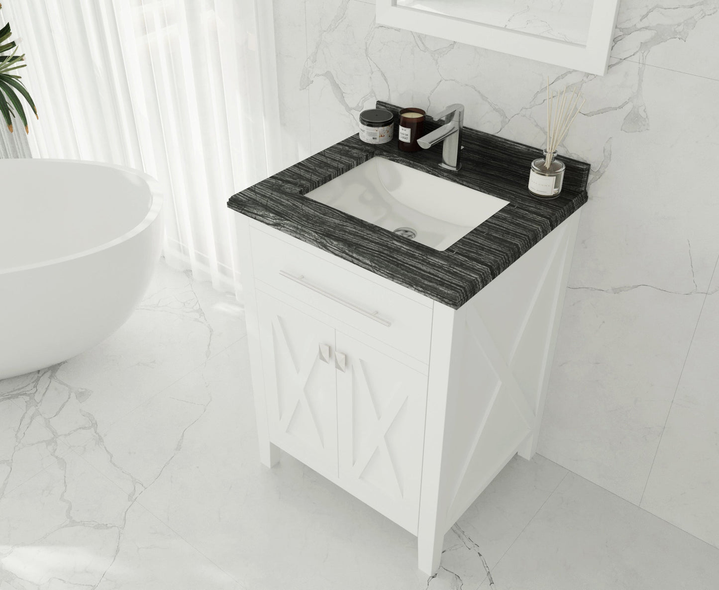 Wimbledon 24" White Bathroom Vanity with Countertop