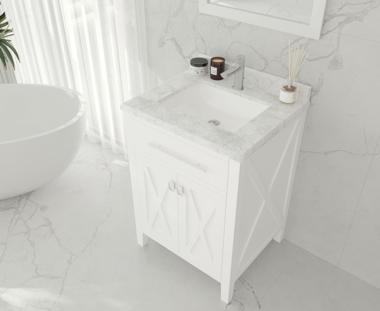 Wimbledon 24" White Bathroom Vanity with Countertop
