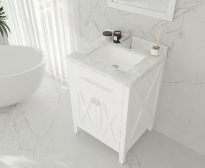 Wimbledon 24" White Bathroom Vanity with Countertop