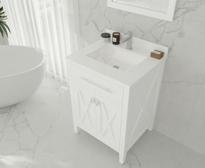 Wimbledon 24" White Bathroom Vanity with Countertop
