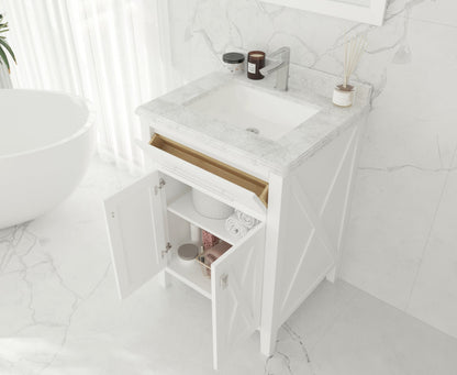 Wimbledon 24" White Bathroom Vanity with Countertop