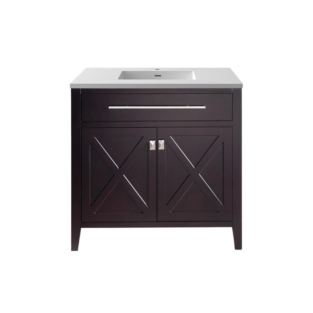 Wimbledon 36" Brown Bathroom Vanity with Countertop