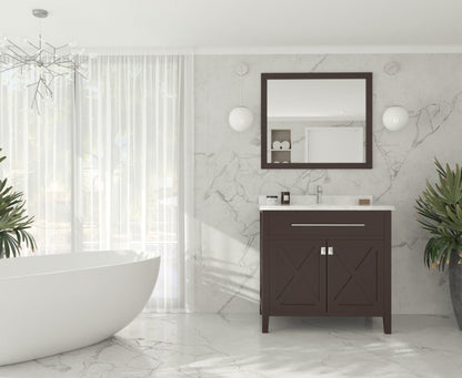 Wimbledon 36" Brown Bathroom Vanity with Countertop
