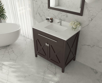 Wimbledon 36" Brown Bathroom Vanity with Countertop