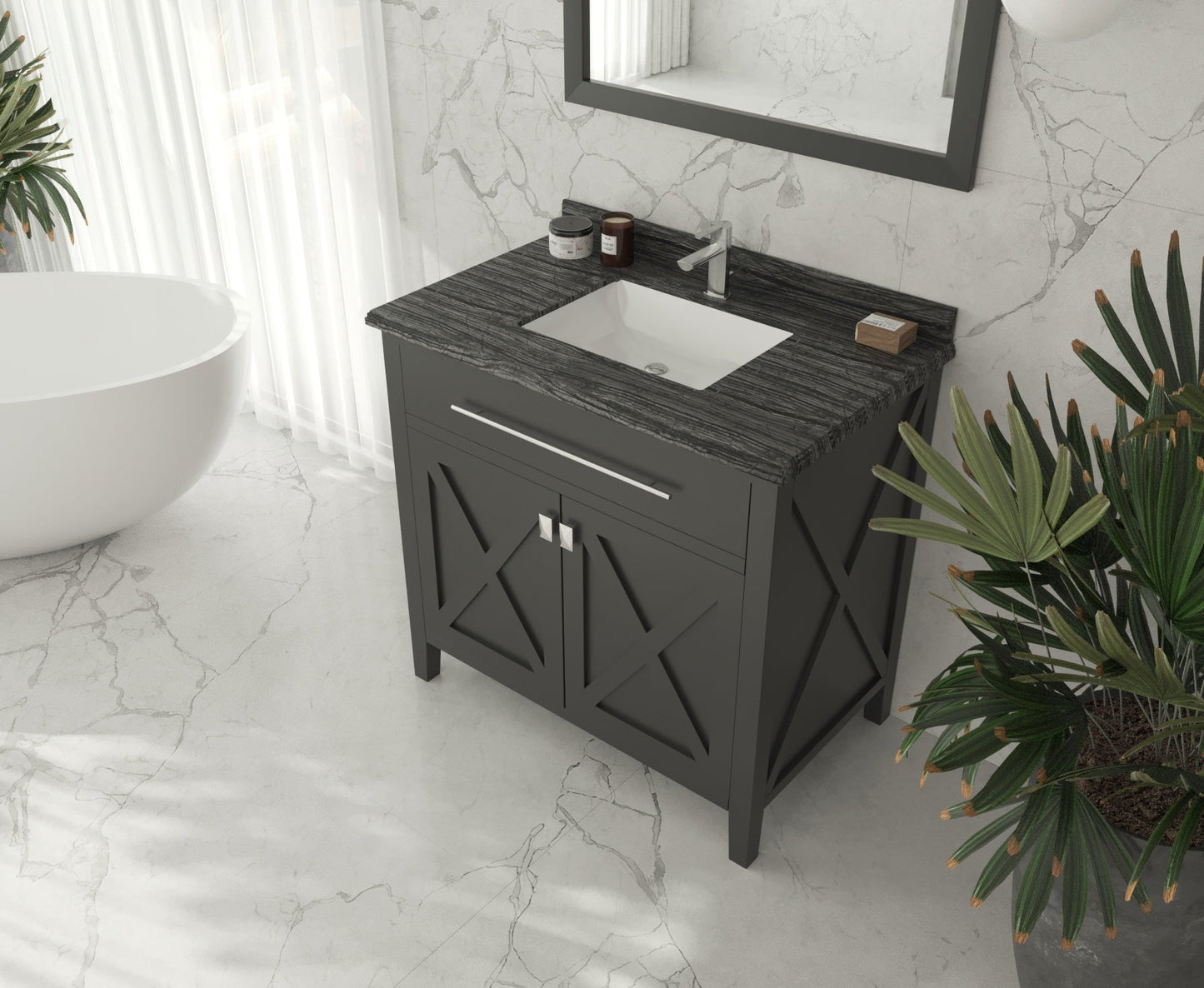Wimbledon 36" Espresso Bathroom Vanity with Countertop