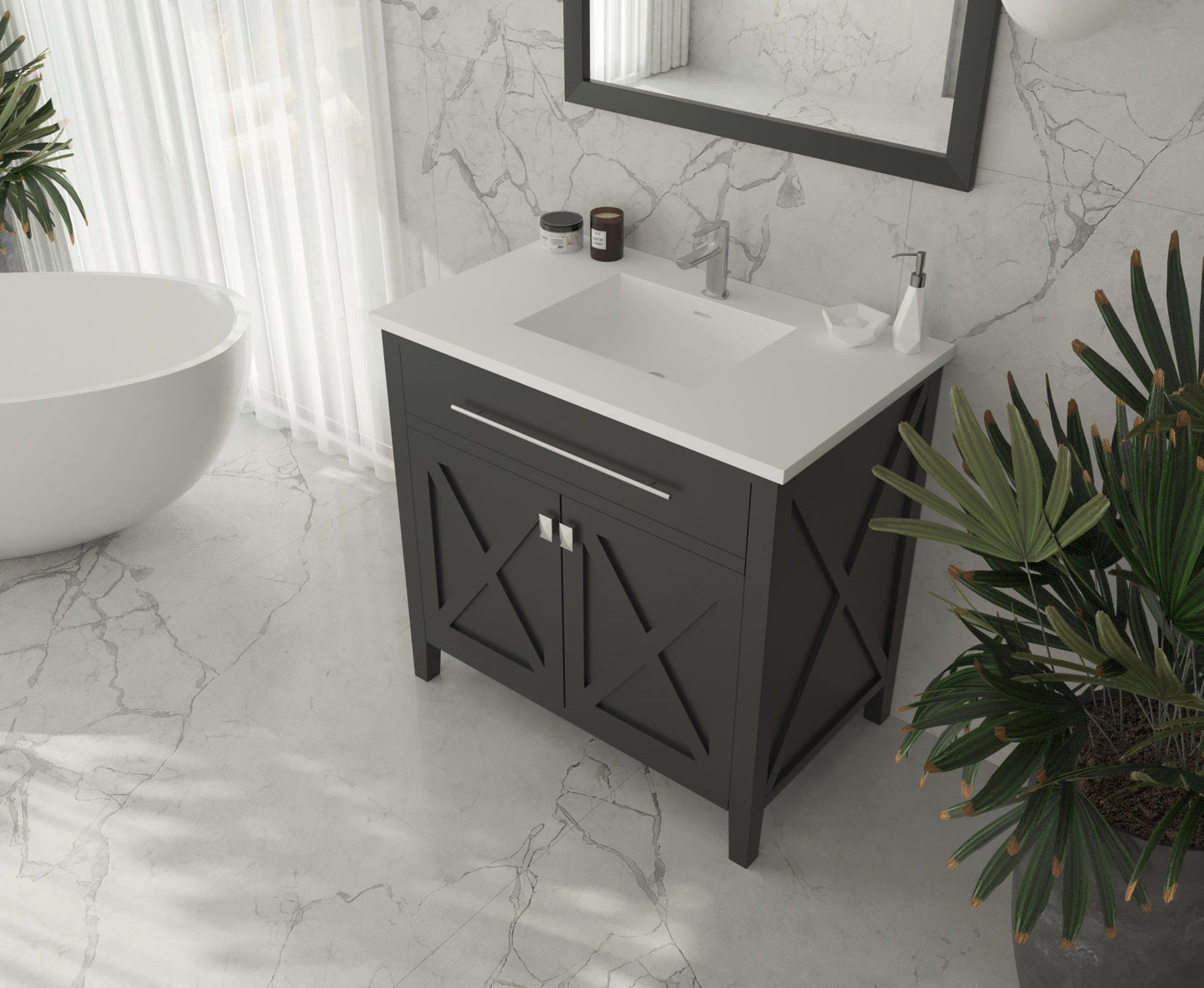 Wimbledon 36" Espresso Bathroom Vanity with Countertop