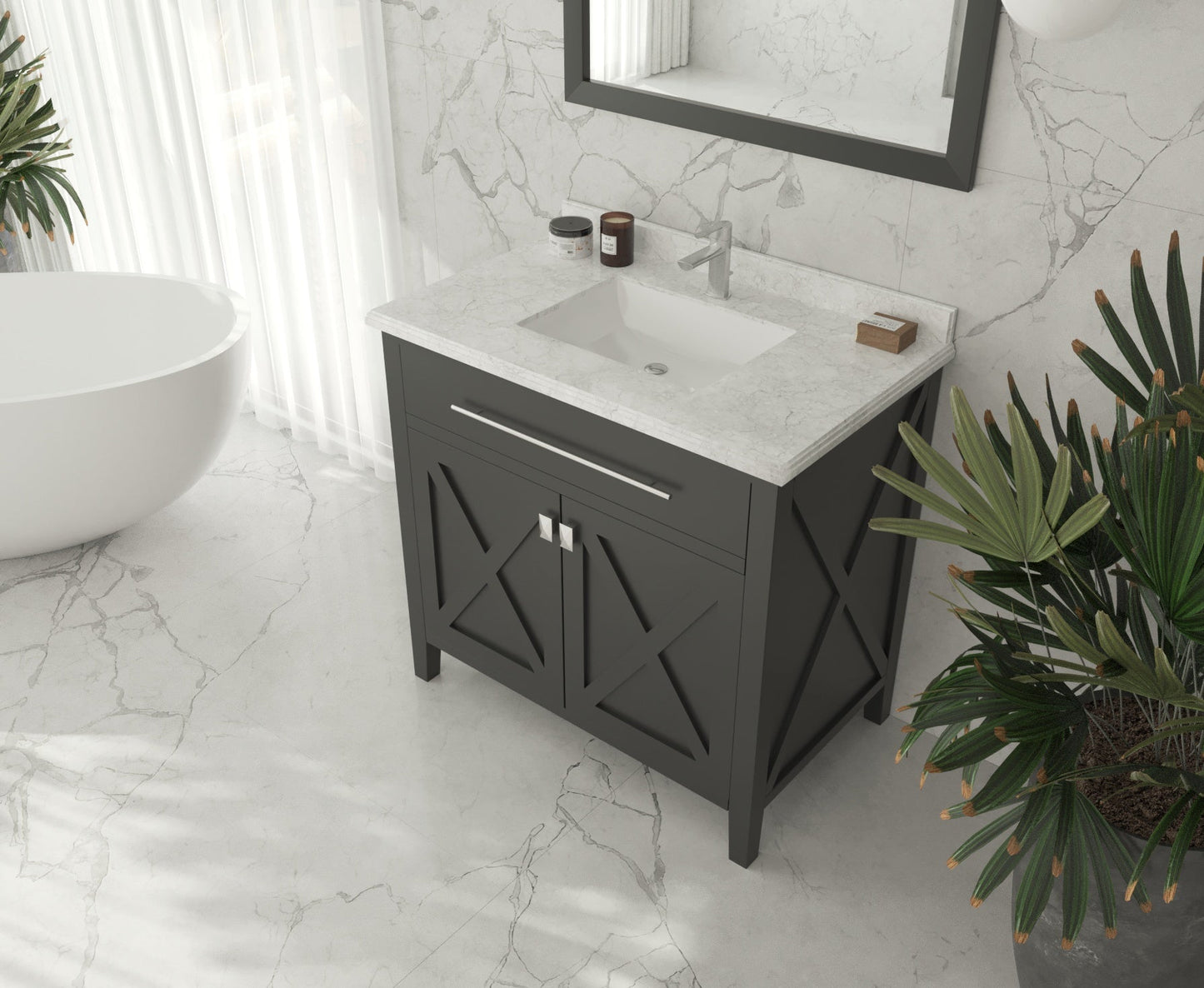 Wimbledon 36" Espresso Bathroom Vanity with Countertop