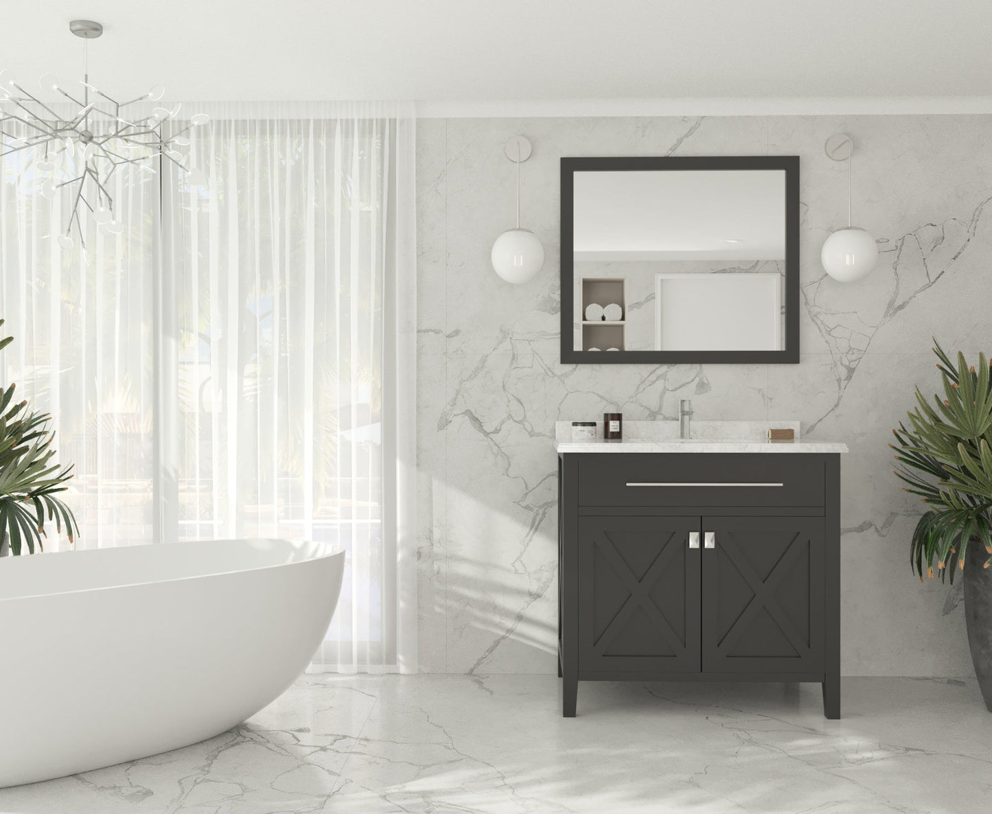 Wimbledon 36" Espresso Bathroom Vanity with Countertop