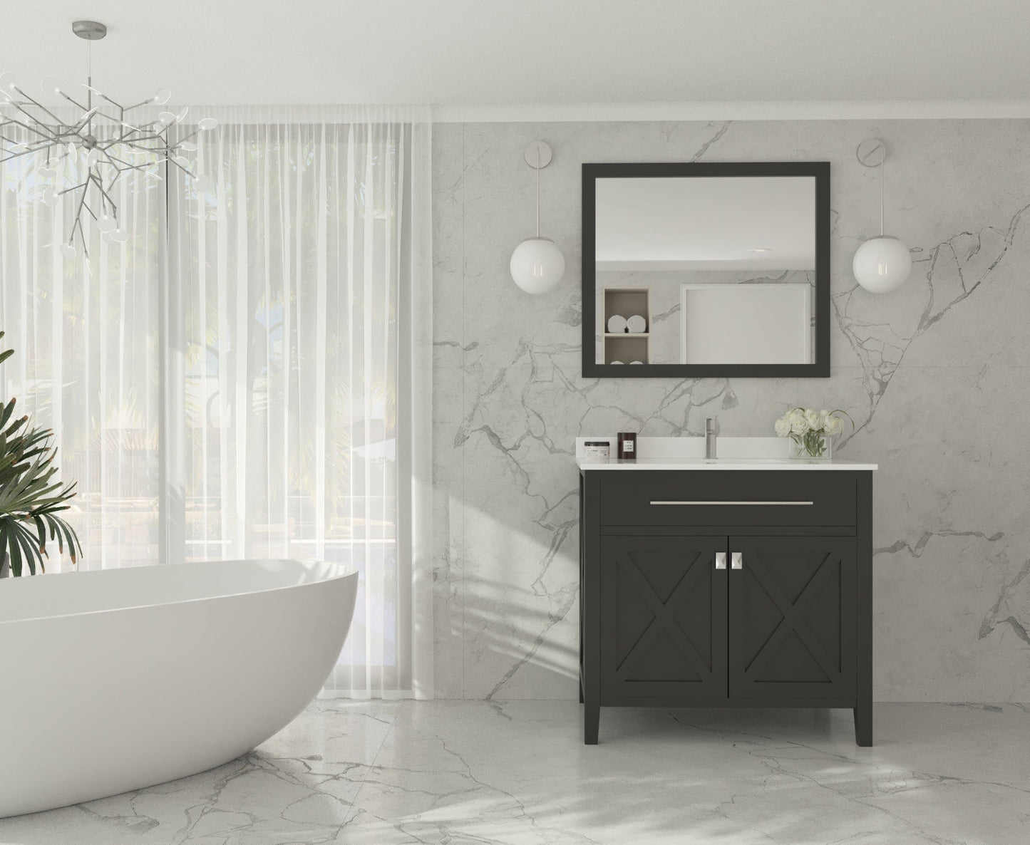 Wimbledon 36" Espresso Bathroom Vanity with Countertop