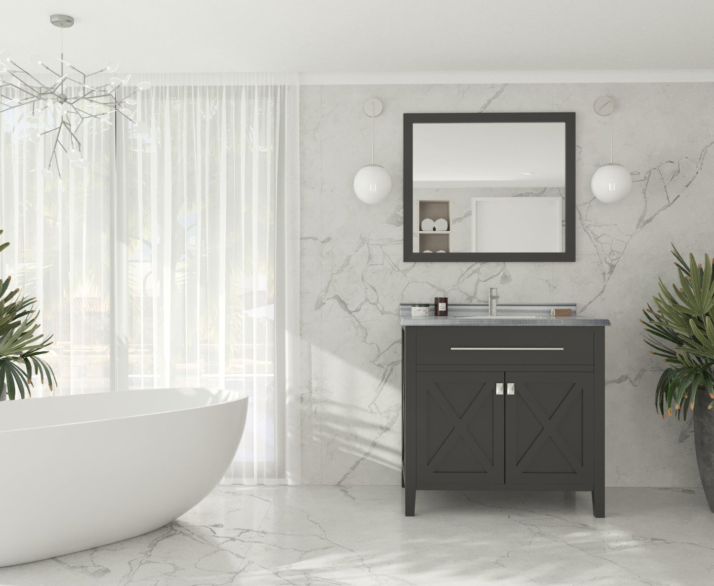Wimbledon 36" Espresso Bathroom Vanity with Countertop