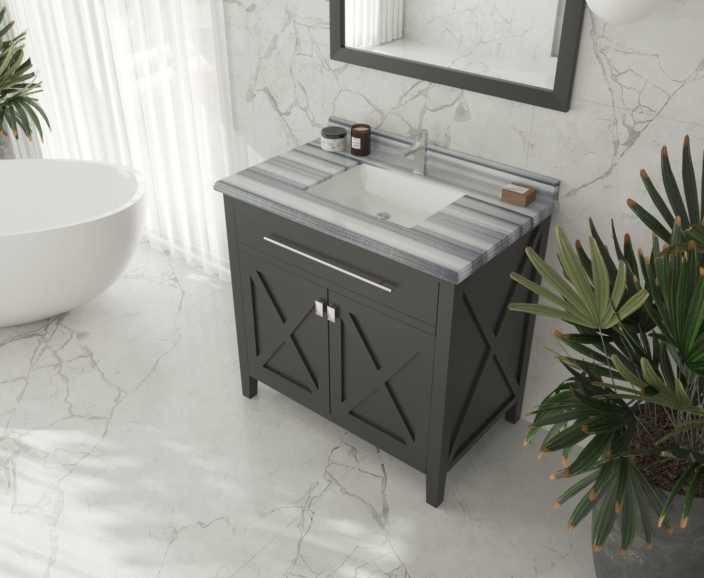 Wimbledon 36" Espresso Bathroom Vanity with Countertop